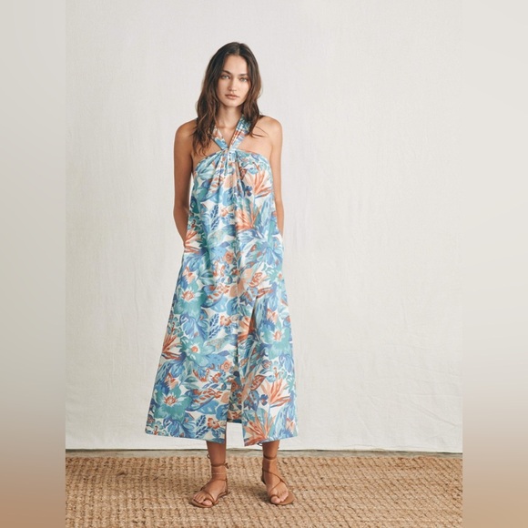 Faherty Bay Twist Dress in Paradise Blossom Floral - Picture 1 of 8
